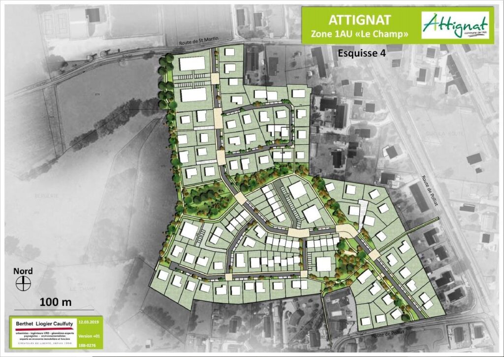 OAP Le Champ (extrait esquisse) - PLU Attignat