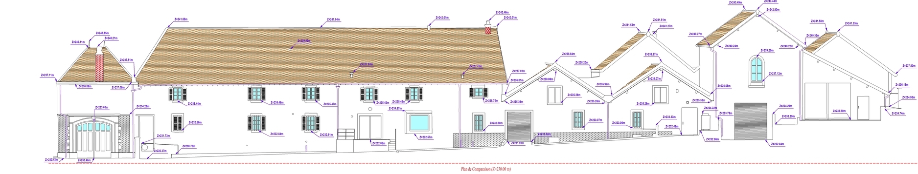 Relevés architecturaux - Plan de façade 1